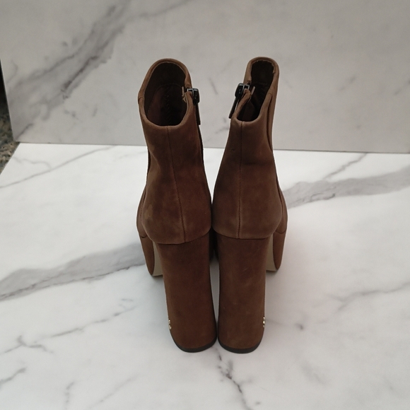 Sam Edelman NWOT Eli Platform Heeled Brown Suede Bootie 6.5 - Picture 4 of 7